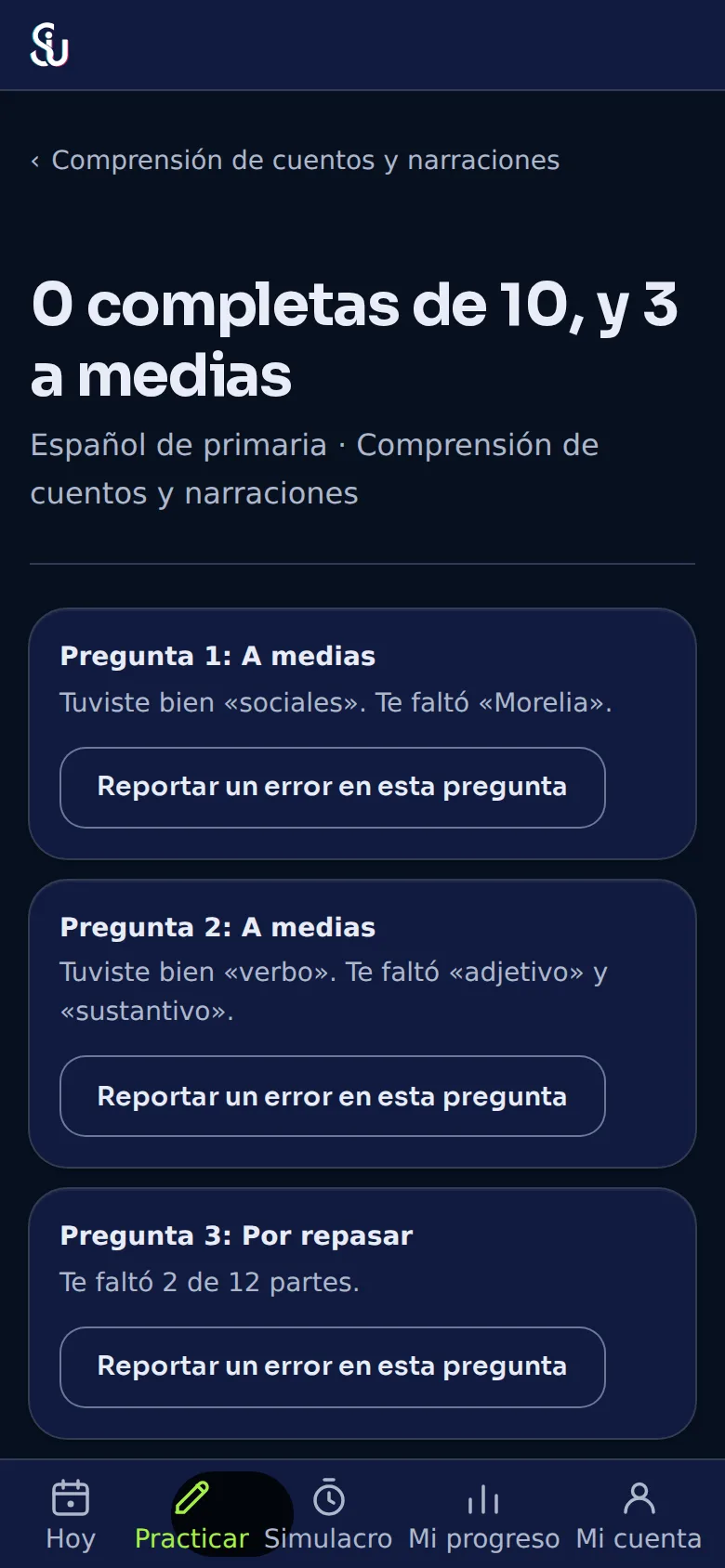 El resultado de una práctica