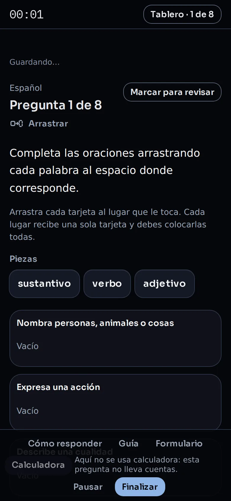 El aviso «Antes de empezar» del simulacro