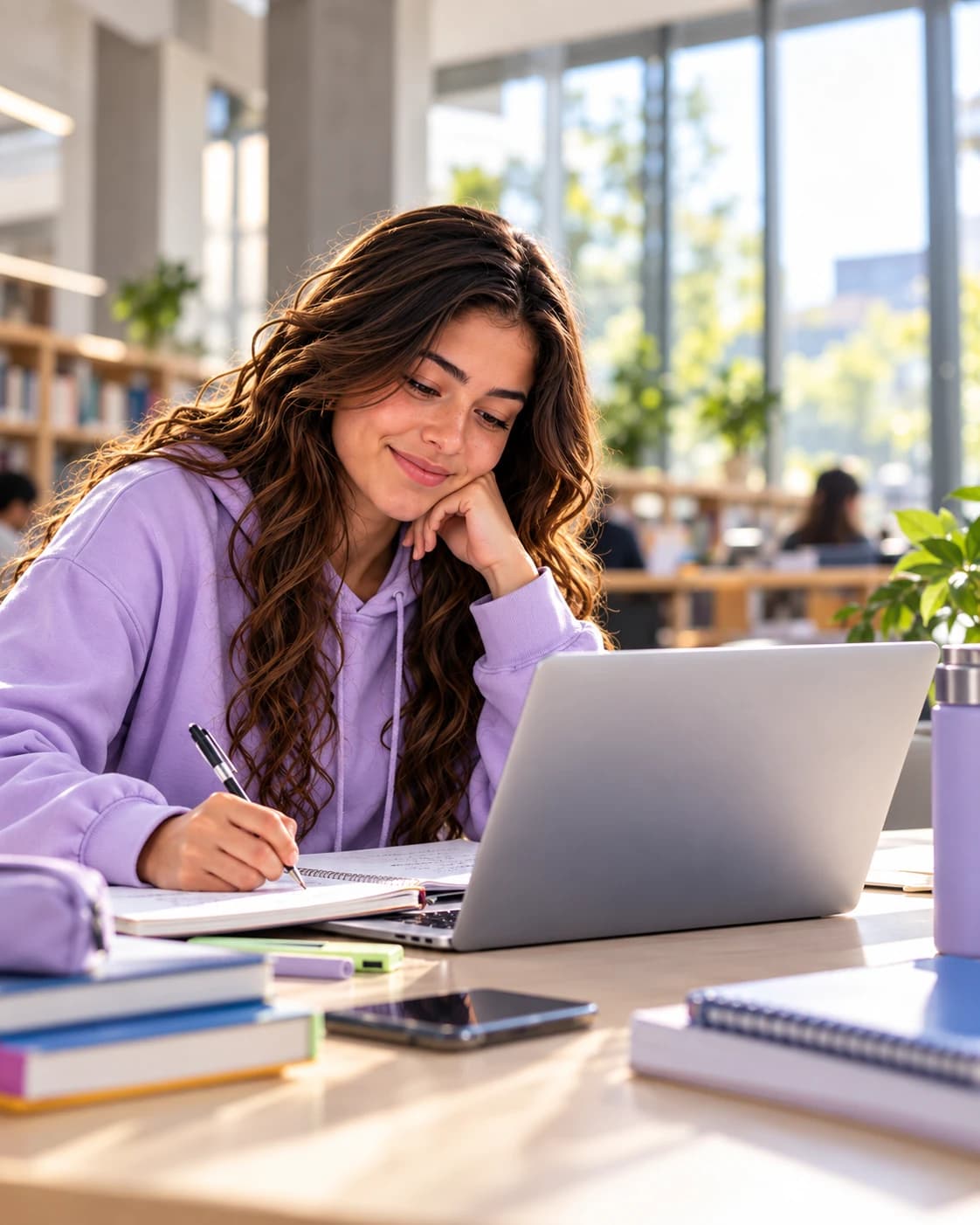 Estudiante revisando su práctica